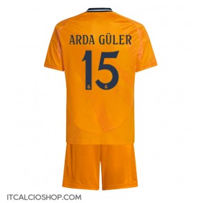 Real Madrid Arda Guler #15 Seconda Maglia Bambino 2024-25 Manica Corta (+ Pantaloni corti)